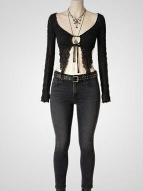 Madewell minimalist downtown 10" HighRise Skinny Jeans Washed Black Sz 12/14 NWT